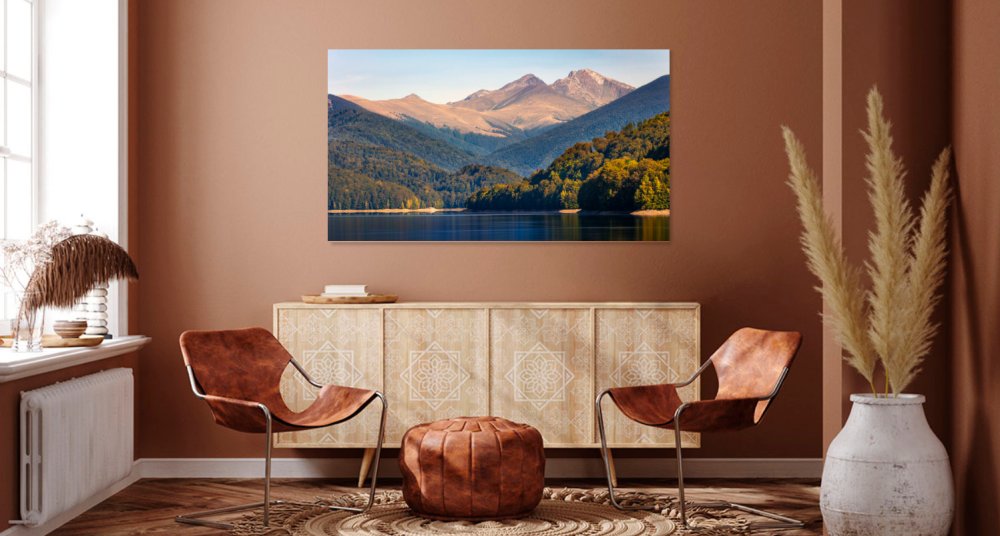 Tablou canvas, Varful Lespezi si Cornul Caltunului, Lacul Vidraru, 90x60 cm [3]