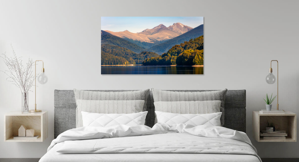 Tablou canvas, Varful Lespezi si Cornul Caltunului, Lacul Vidraru, 90x60 cm [4]