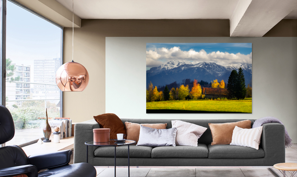 Tablou canvas, Vedere spre Bucegi intr-o zi de toamna, munte, 75x50 cm [2]