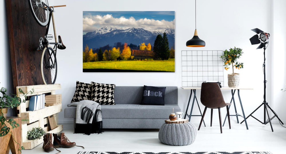 Tablou canvas, Vedere spre Bucegi intr-o zi de toamna, munte, 75x50 cm [4]