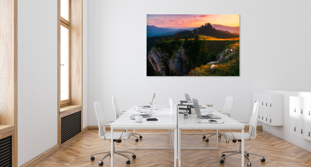 Tablou canvas, Vedere spre Pietrele Doamnei din Muntii Rarau, 100x70 cm [4]