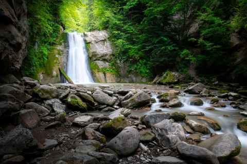 Tablouri canvas - Tablou canvas, Cascada Casoca vara, Buzau, 120x80 cm