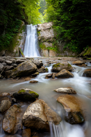 Tablouri canvas - Tablou canvas, Cascada Casoca vara, portrait, Buzau, 60x90 cm