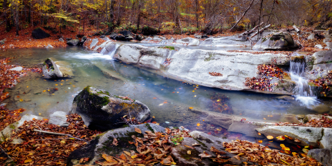 Tablouri canvas - Tablou canvas, Cascada in Muntii Tarcau, 120x80 cm