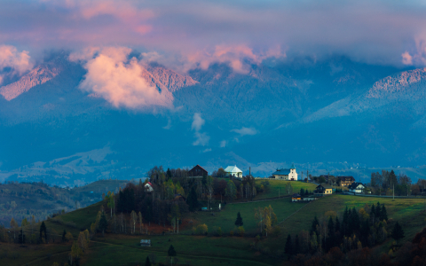 Tablouri canvas - Tablou canvas, Peisaj din satul Pestera, Brasov, 120x80 cm