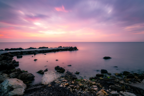 Tablouri canvas - Tablou canvas, Rasarit pe coasta Marii Negre, 120x80 cm