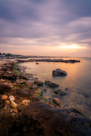 Tablouri canvas - Tablou canvas, Rasarit pe coasta Marii Negre, port Agigea, 80x120 cm