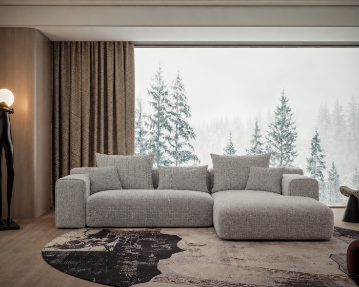Coltar fix tapitat  GRI  2930 x 1825x 850MM Milano [3]