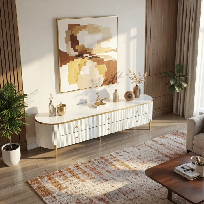 Comoda tv Beliani 200x40x46 Mdf [2]