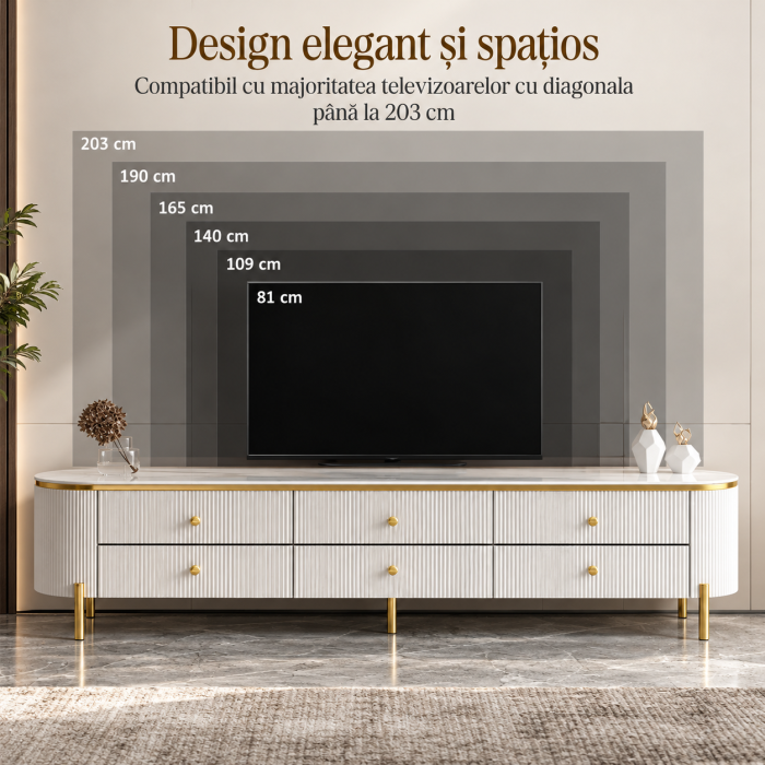 Comoda tv Beliani 200x40x46 Mdf [5]