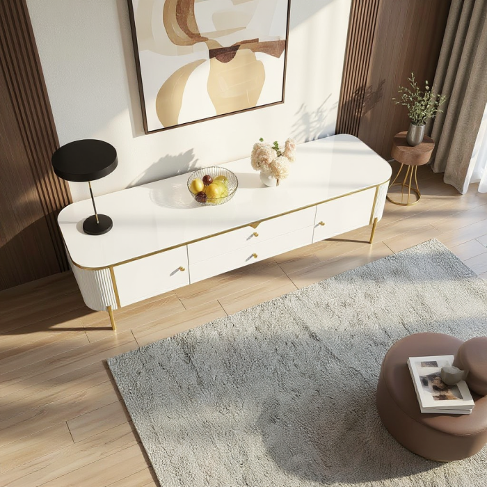 COMODA TV BENCH MDF ALB LUCIOS 200x39x46 cm [3]