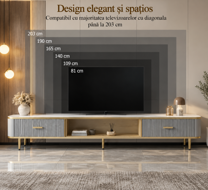 Comoda TV Hilton MDF 200x30x35 cm [6]