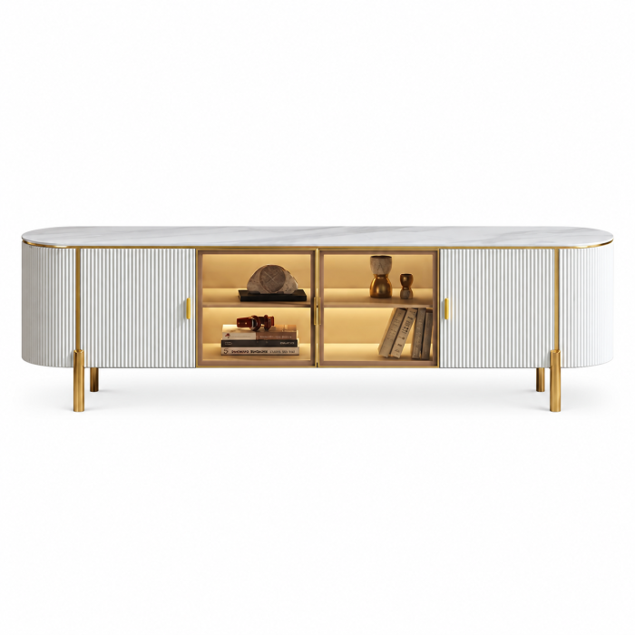 Comoda TV Paris MDF+ Piatra Sinterizata 200x40x46cm [2]