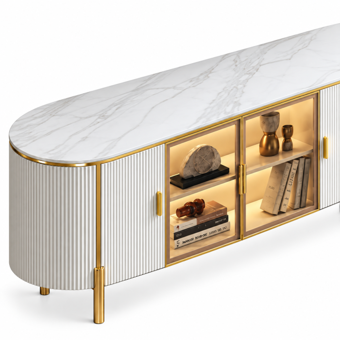 Comoda TV Paris MDF+ Piatra Sinterizata 200x40x46cm [3]