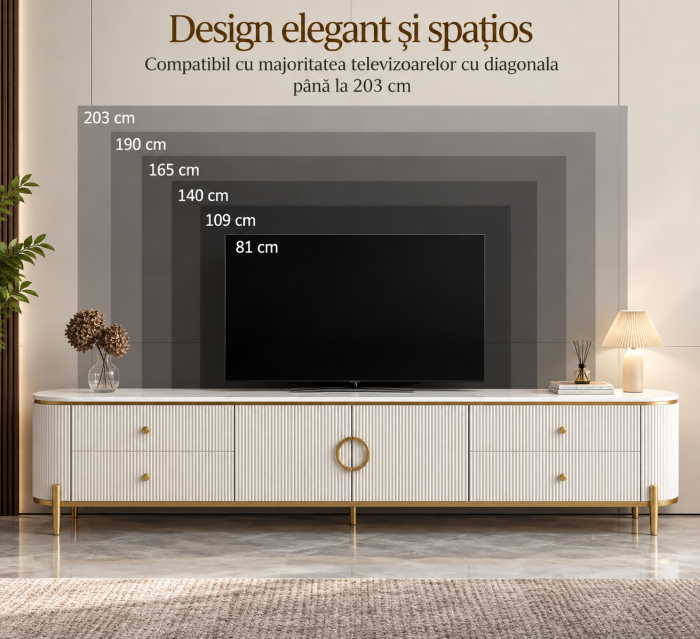 Comoda TV Vista 200x40x49cm MDF [5]
