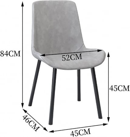 Scaun dining Eco Negru 52x45x84cm [5]