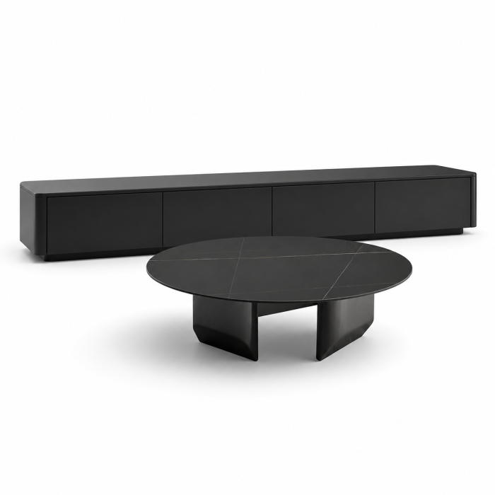 Set Comoda tv 200x39.5 x42+ masa cafea BLACK [2]
