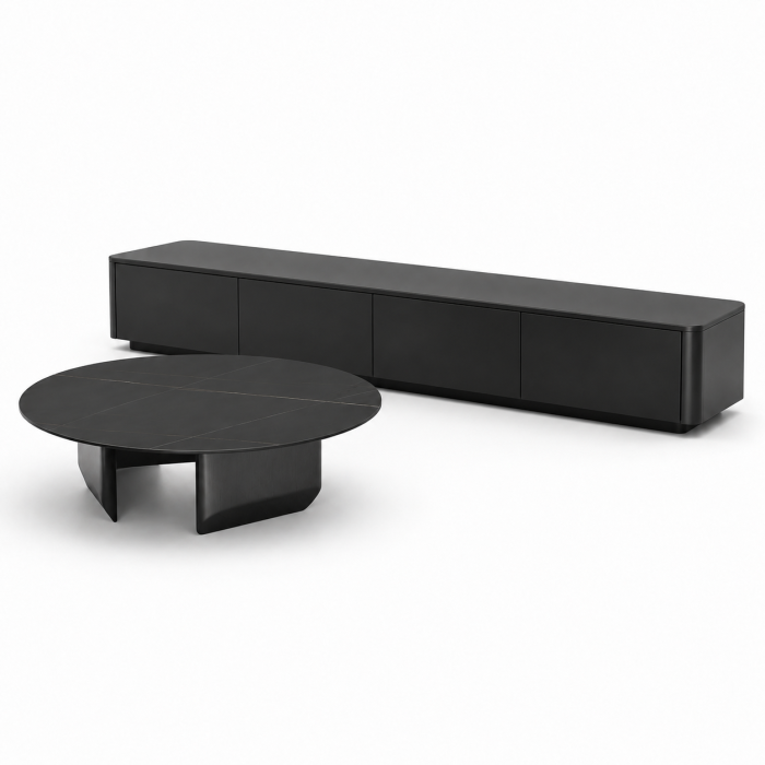 Set Comoda tv 200x39.5 x42+ masa cafea BLACK [3]