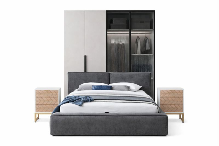 Set Dormitor Dressing MDF+lumina led, pat rabatabil 160x200, noptiere [3]