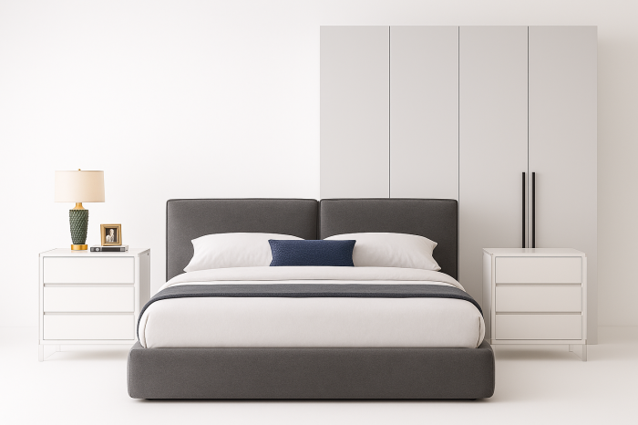 Set Dormitor Minimalist dressing+2noptiere+pat tapitat rabatabil [1]