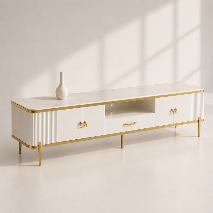 Set Living Richmond – Comodă TV 200cm și Măsuță de Cafea MDF cu blat din piatră sinterizat [4]
