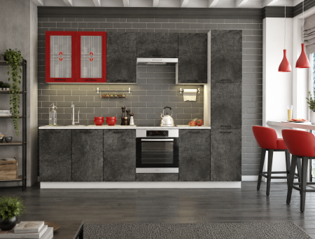 Seturi mobilier - Bucatarie Tehno MDF 260 x 60 x 215 cm