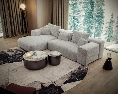 Coltar fix tapitat  GRI  2930 x 1825x 850MM Milano [1]