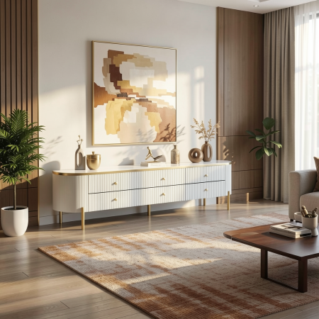 Comode TV - Comoda tv Beliani 200x40x46 Mdf