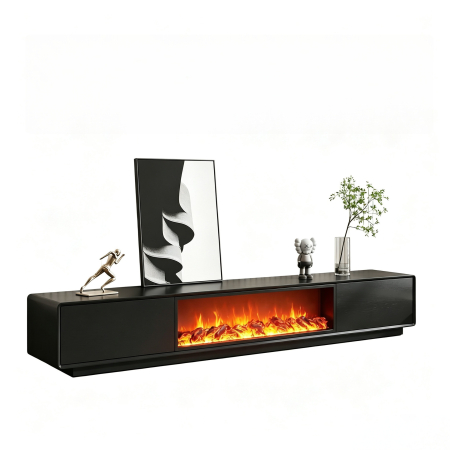 Comode TV - Comoda TV cu semineu 200x40x30cm MDF