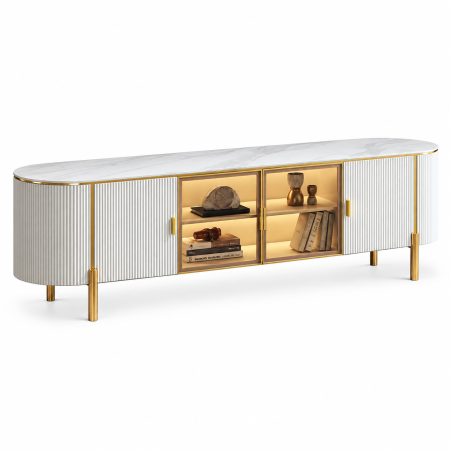 Comode TV - Comoda TV Paris MDF+ Piatra Sinterizata 200x40x46cm