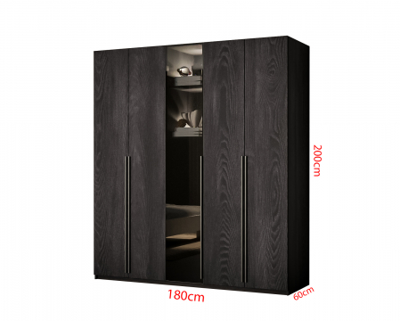 DRESSING DALLAS NEGRU 180x60x200cm, LED [8]