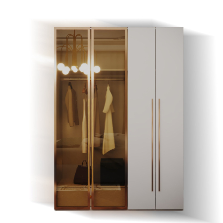 Dulap alb+auriu Montreal 160x55x200 [5]