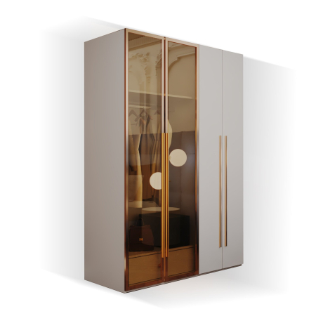 Dulap alb+auriu Montreal 160x55x200 [4]