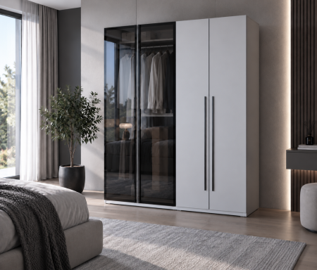 Dressing - DULAP MONTREAL MDF CULOARE GRI 140x200x55