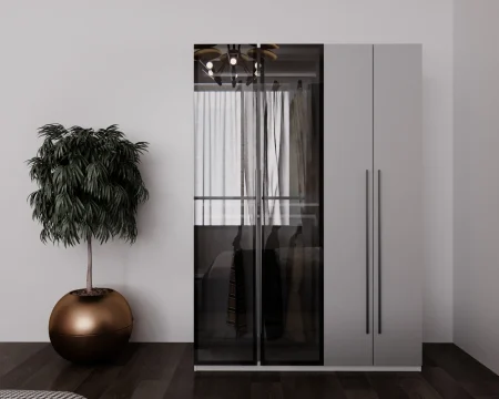 Dressing - DULAP MONTREAL MDF CULOARE GRI 140x200x55