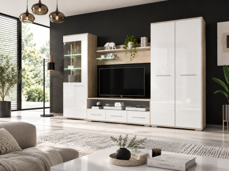 Seturi mobilier - Living Frida, 275x192x52 Cm MDF+lumina led