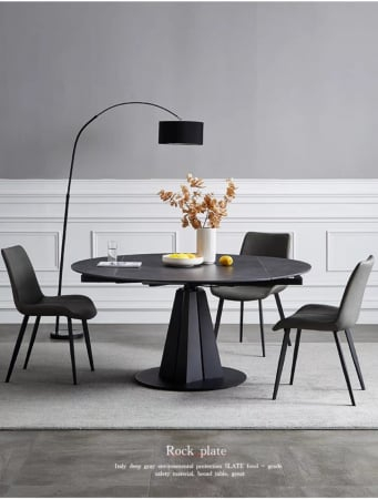 Mese marmura - MASA DINING 681 EXTENSIBILA 1350x750 , MARMURA, NEGRU MAT