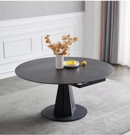 MASA DINING 681 EXTENSIBILA 1350x750 , MARMURA, NEGRU MAT [1]