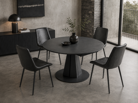 Mese marmura - MASA DINING 681 EXTENSIBILA 1350x750 , MARMURA, NEGRU MAT