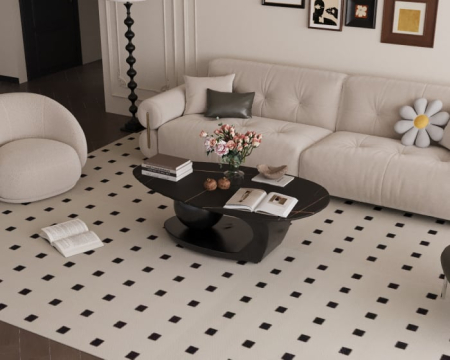 MASUTA CAFEA HOUSTON NEGRU MARMURA+METAL 140x70x41cm [4]