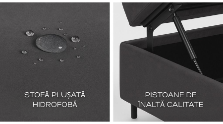 Pat Tapitat Rabatabil Comfi Gri 160x200cm [2]