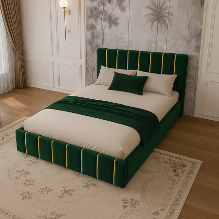 Pat Tapitat Rabatabil Lux Verde 140x200cm Velvet [2]