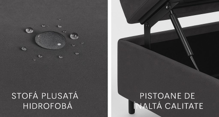 Pat Tapitat rabatabil Premium Cloud Gri 160x200 [2]