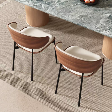 Scaun dining Tokyo alb+lemn 53x53x760cm [4]