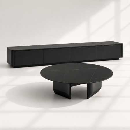 Seturi mobilier - Set Comoda tv 200x39.5 x42+ masa cafea BLACK