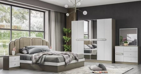 Seturi mobilier - Set dormitor alb JA222