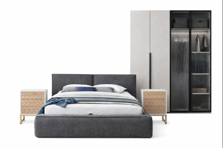 Dressing - Set Dormitor Dressing MDF+lumina led, pat rabatabil 160x200, noptiere