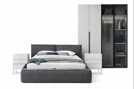 Dressing - Set Dormitor Dressing MDF+lumina led, pat rabatabil 160x200, noptiere