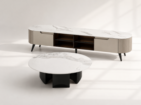 Seturi mobilier - Set mobilier living BUFFALO & Amber, comodă TV MDF 200x39x44 cm + măsuță cafea 90x90x30 cm
