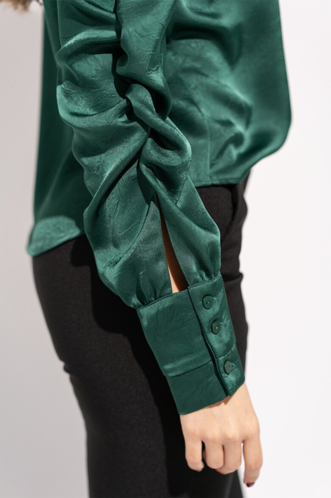 Bluza dama verde smarald eleganta cu maneci decupate [3]